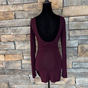 Forever 21- Burgundy Long Sleeve Bodycon Dress